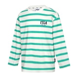 휠라 키즈 스트라이프 티셔츠 - 그린, 165
