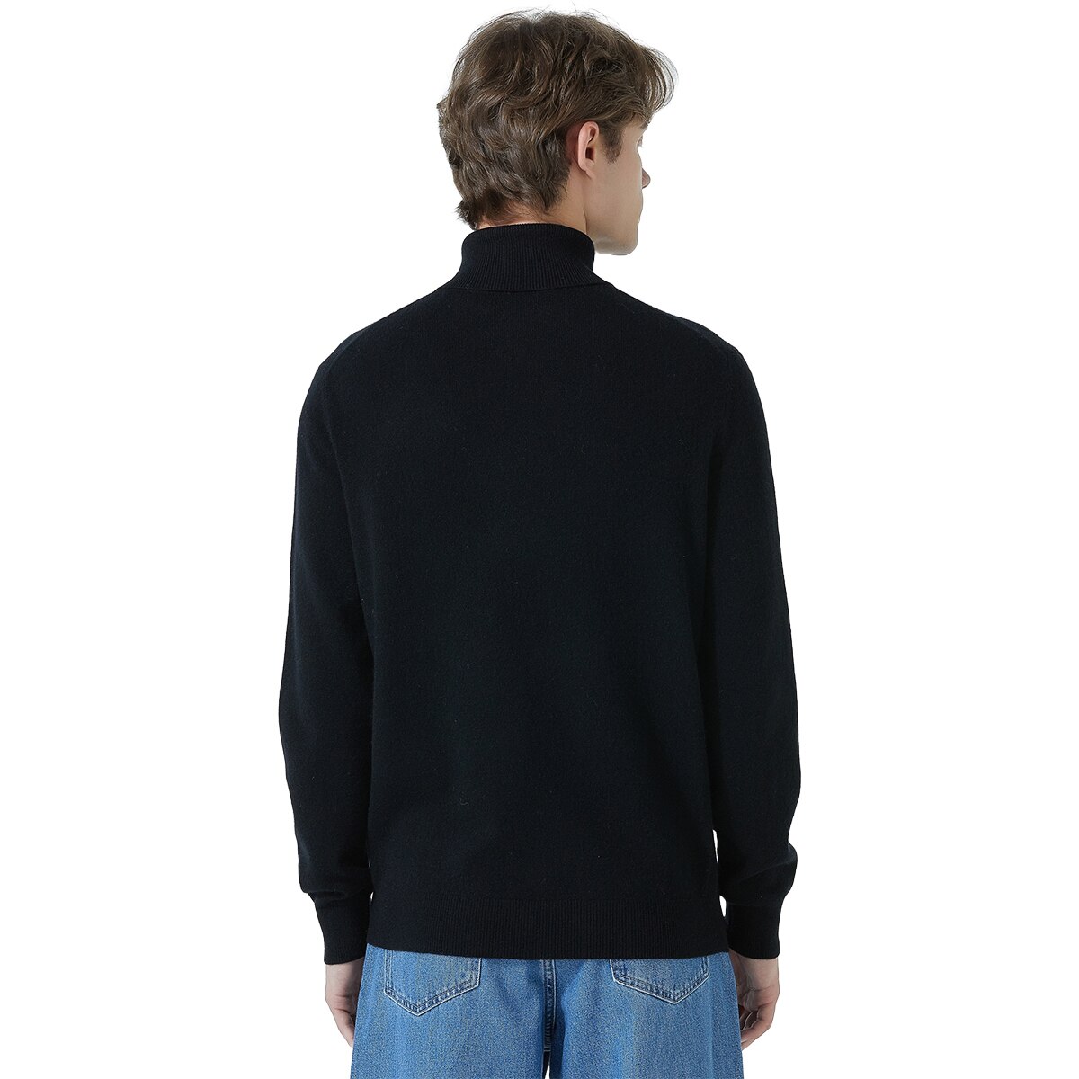 바인 남성 캐시미어 100% 터틀넥 - 블랙, XL 바인 남성 캐시미어 100% 터틀넥 - 블랙, XL