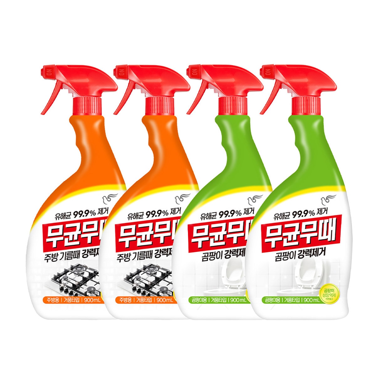 피죤 무균무때 세정제 900ml x 4pk - 주방용 & 곰팡이용