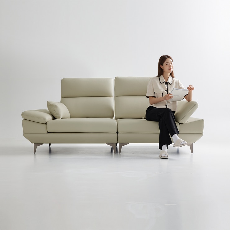 UND 에디션 NA10 천연 통가죽 스윙 소파 3인