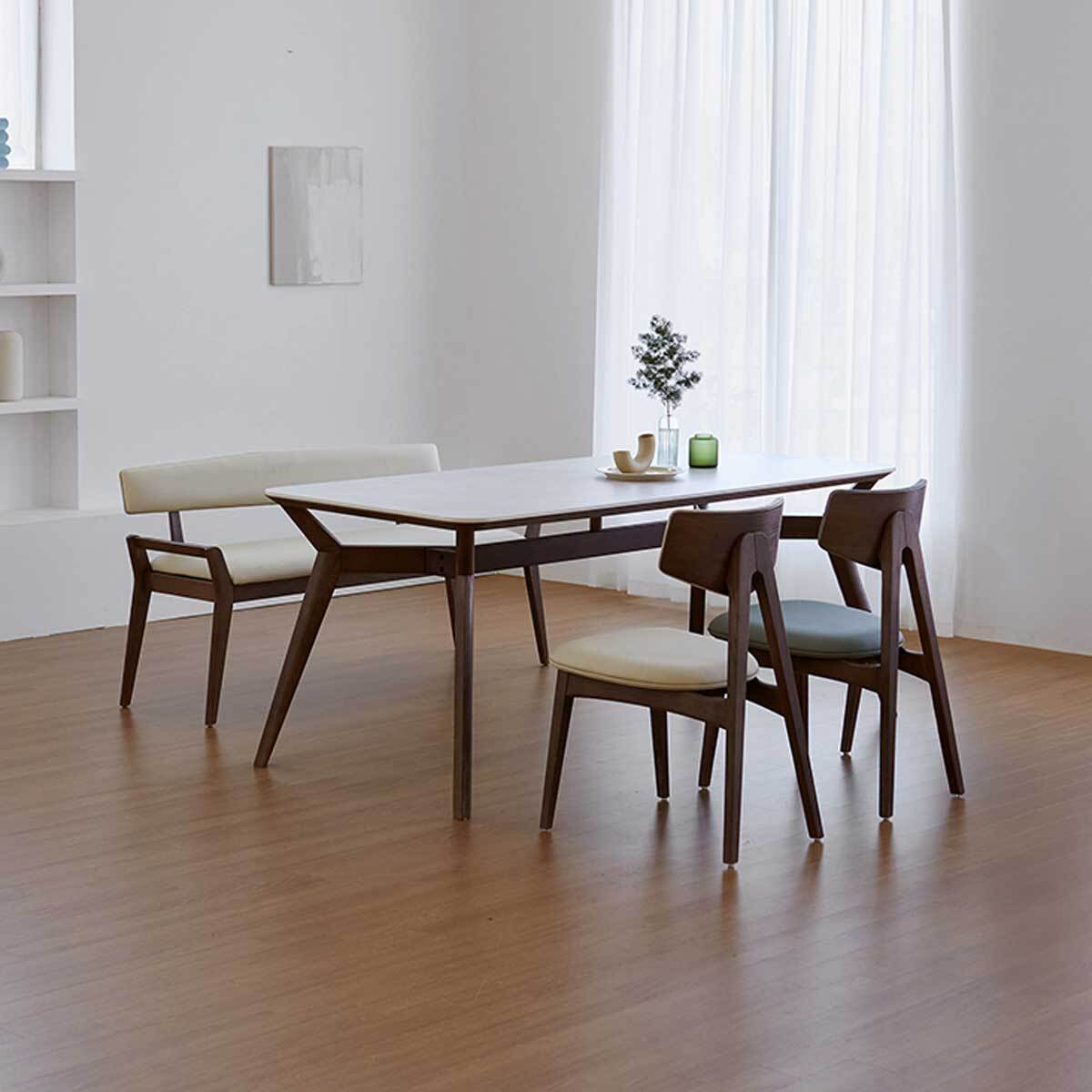 핸슨 오크원목 포세린 세라믹 4인용 식탁세트 (1400) - 쉐인, 아이보리+블루 핸슨 오크원목 포세린 세라믹 4인용 식탁세트 (1400) - 쉐인, 아이보리+블루