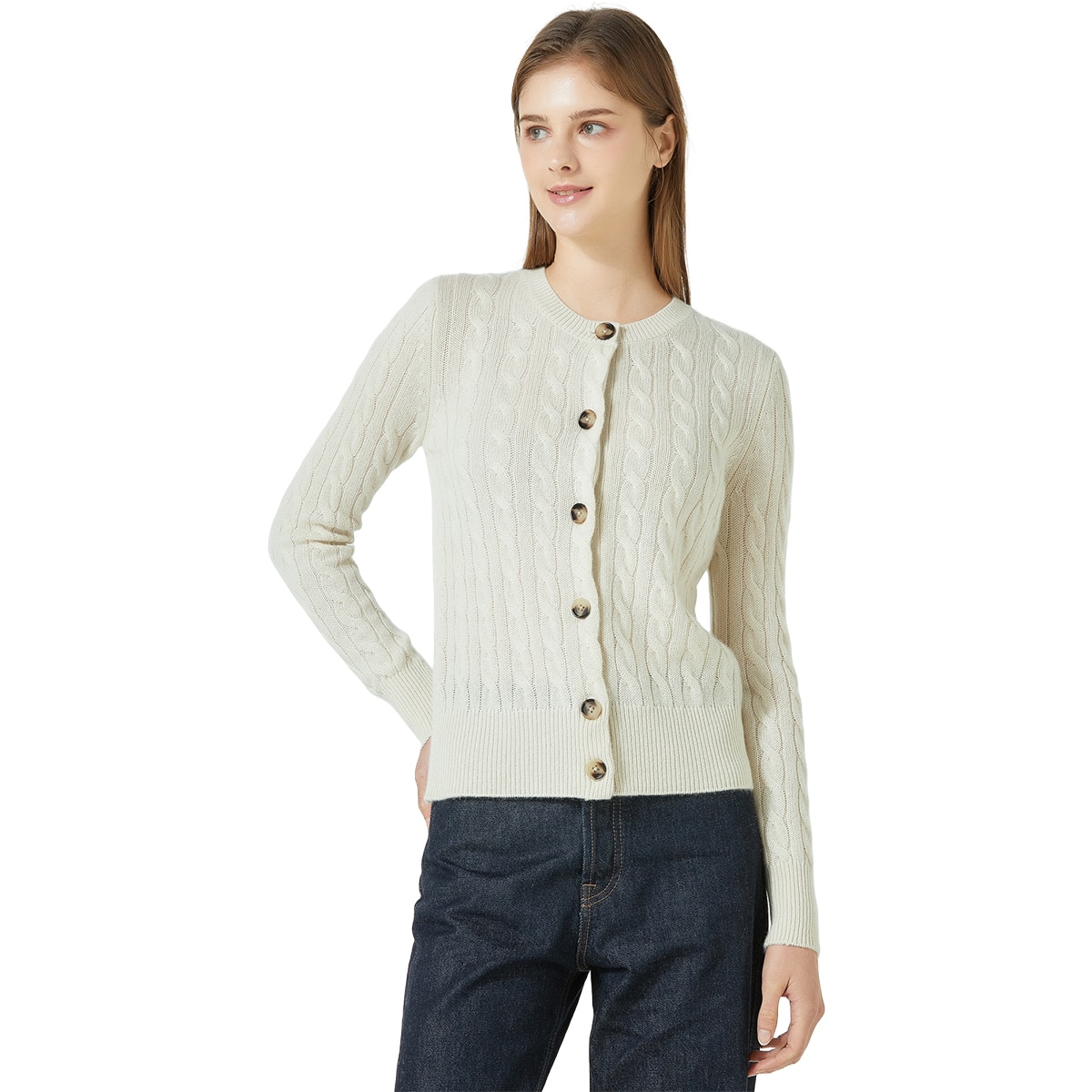 리디아 바인 여성 캐시미어 100% 케이블 가디건 리디아 바인 여성 캐시미어 100% 케이블 가디건