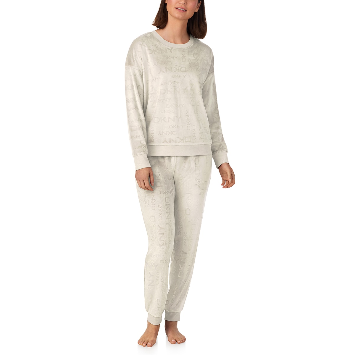 DKNY 여성 플러시 라운지 상하의 세트