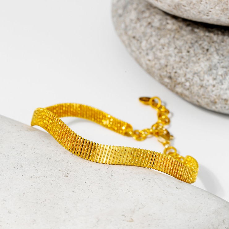 24K 순금 웨이브 벨트 팔찌 11.25g