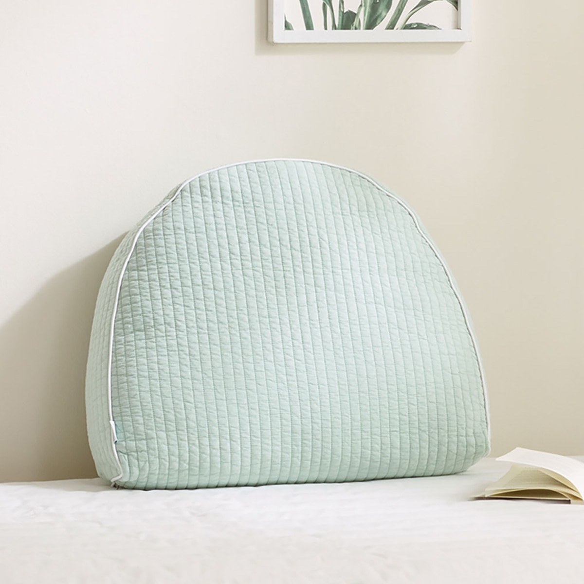 루마인 홈 피그먼트 순면 반달 쿠션 - 민트