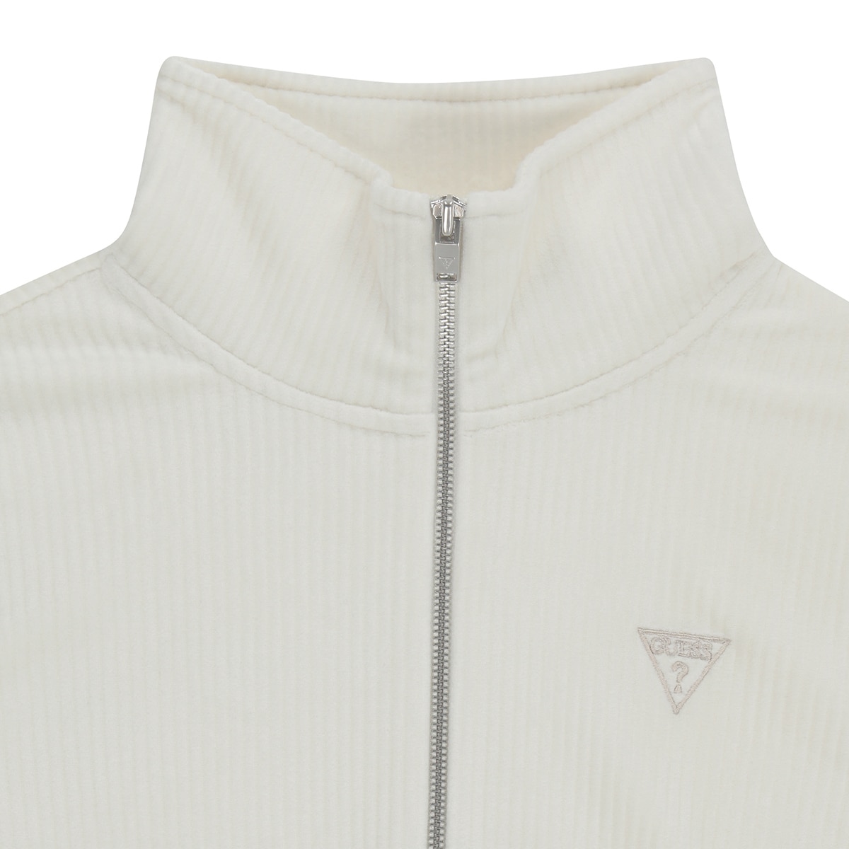 게스 여성 벨루어 코듀로이 집업 - 아이보리, L