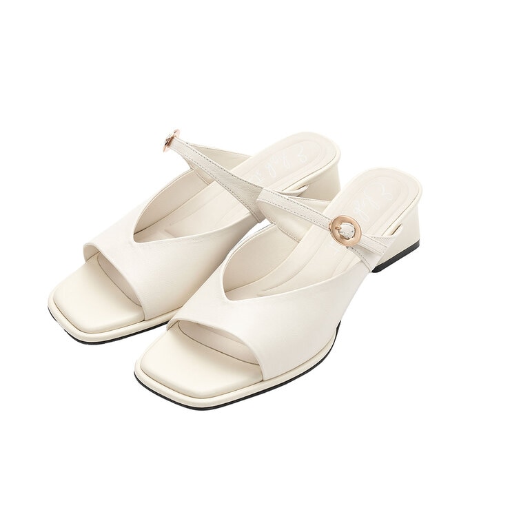 엘리자베스 스튜어트 양가죽 메리제인뮬