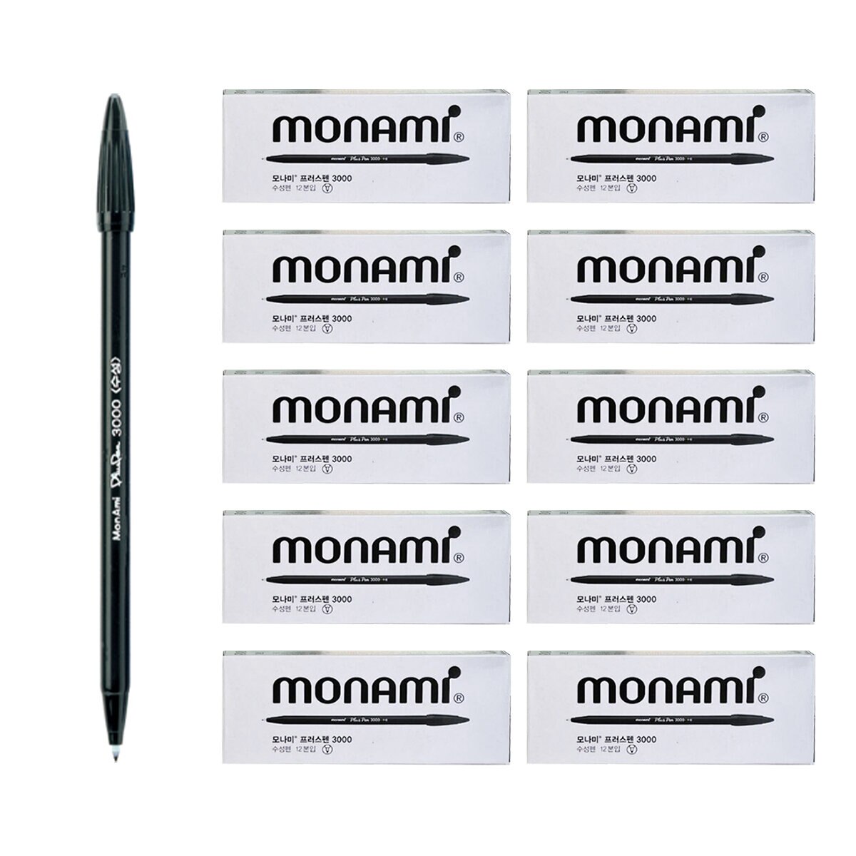 모나미 플러스펜 흑색 0.3mm 120개