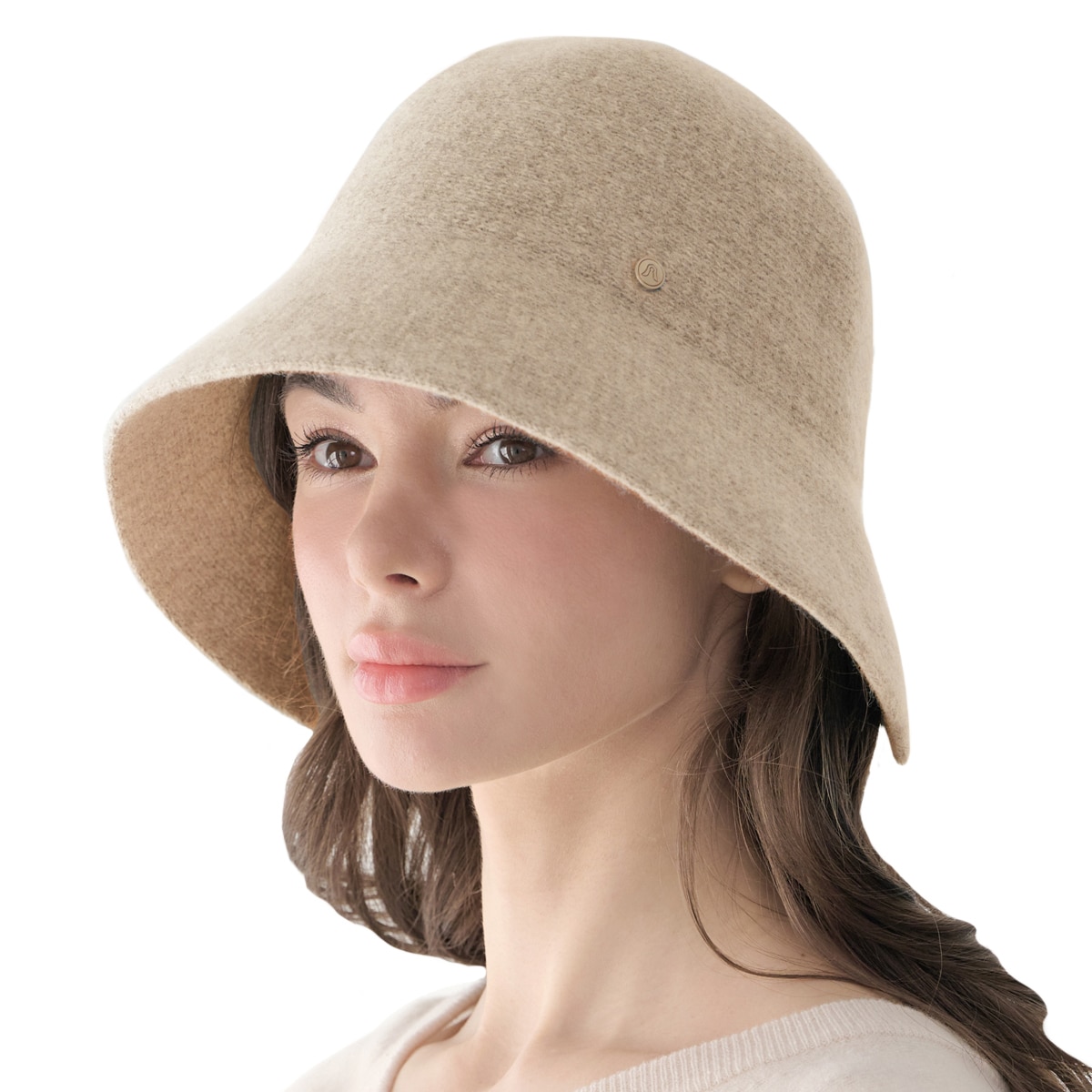 안드레아 바나 여성 울모자 - 베이지