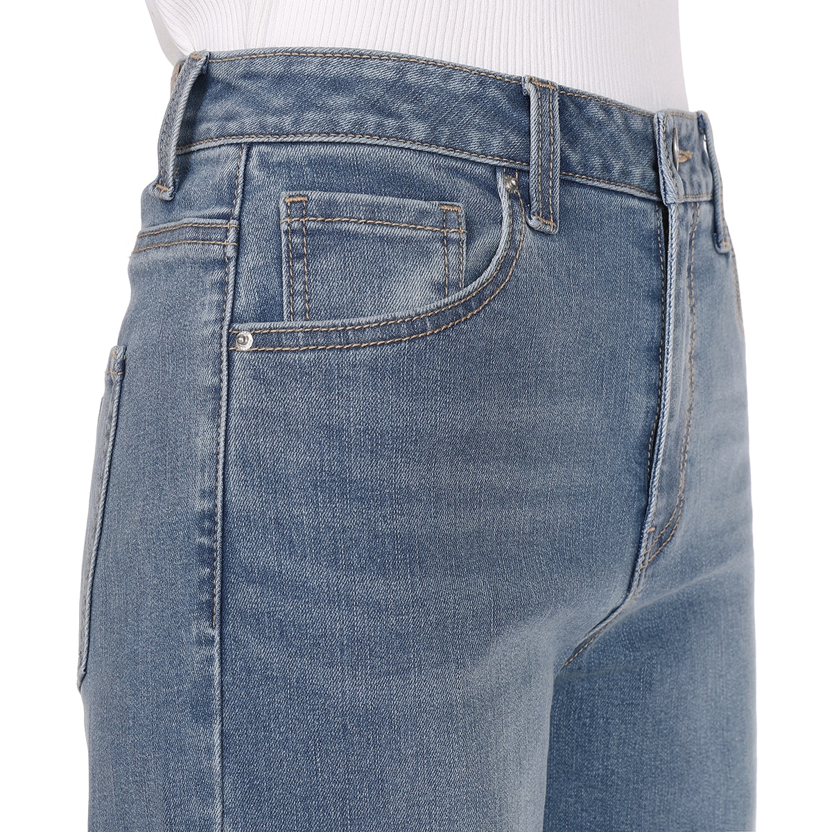 게스 여성 와이드핏 청바지 - 미디엄 블루