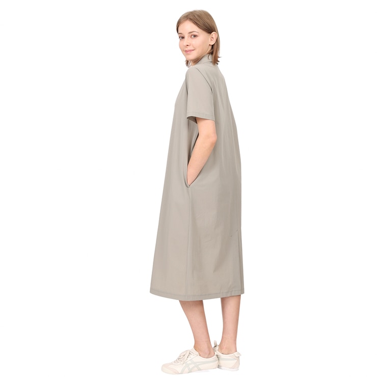 레니본 여성 나일론 카라 원피스 - 카키 그레이, S
