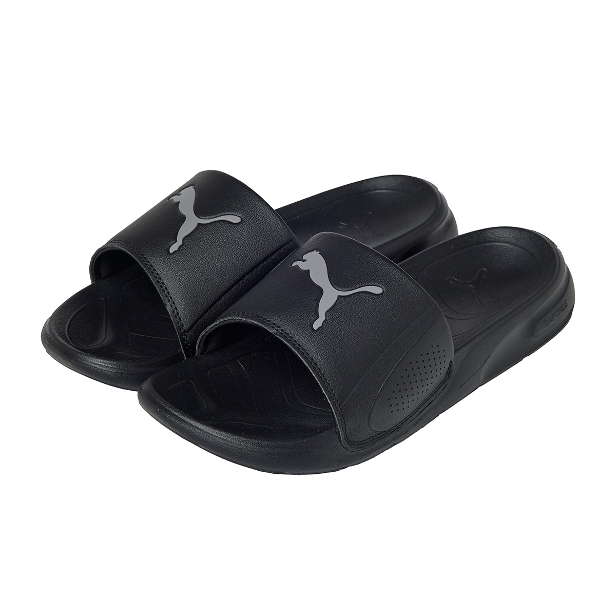 푸마 성인 소프트라이드 팀캣 슬라이드 - 블랙