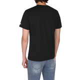 게스 남성 반소매 슬럽 브이넥 티셔츠 - 블랙