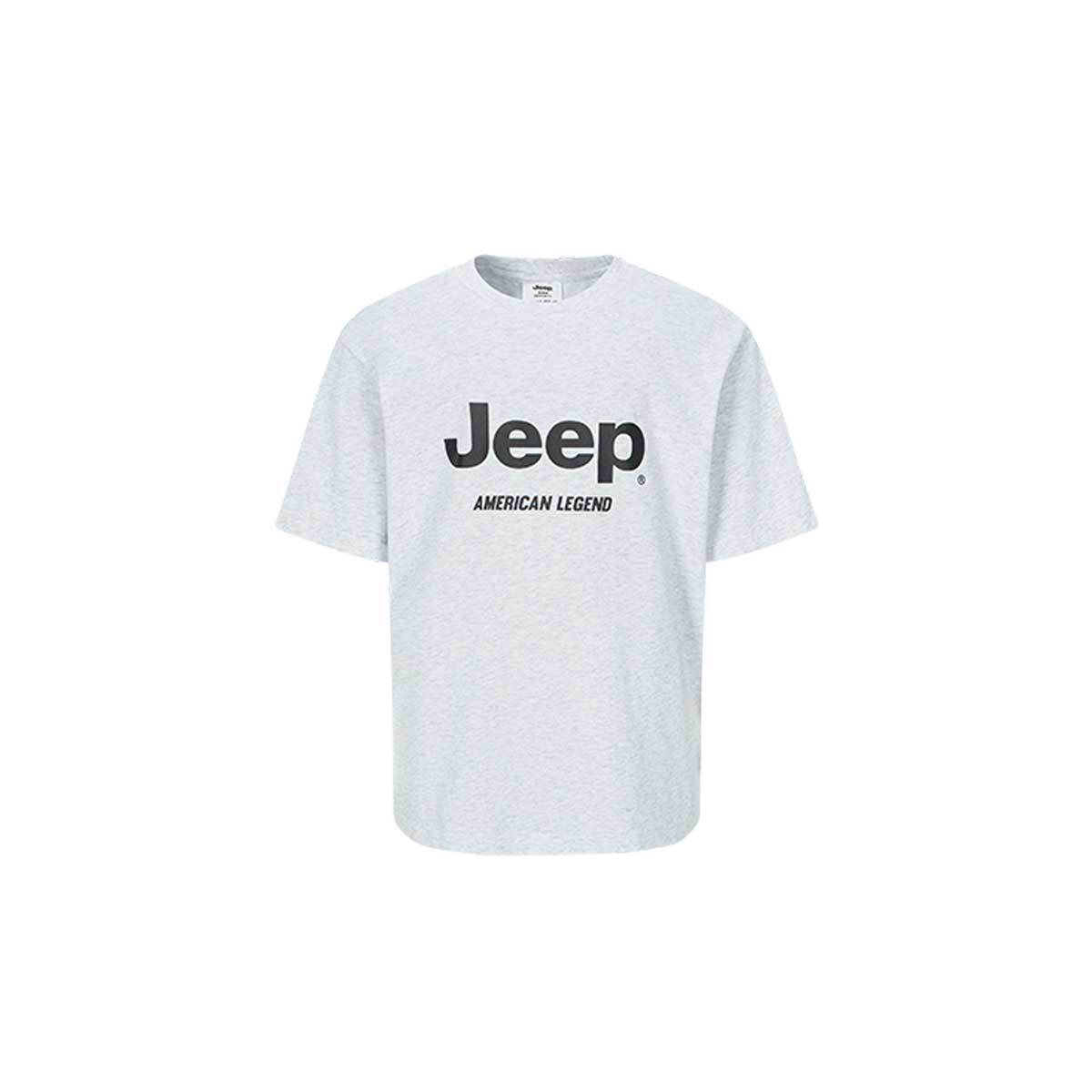 Jeep 키즈 반소매 로고 티셔츠 - 라이트그레이(빅), 130