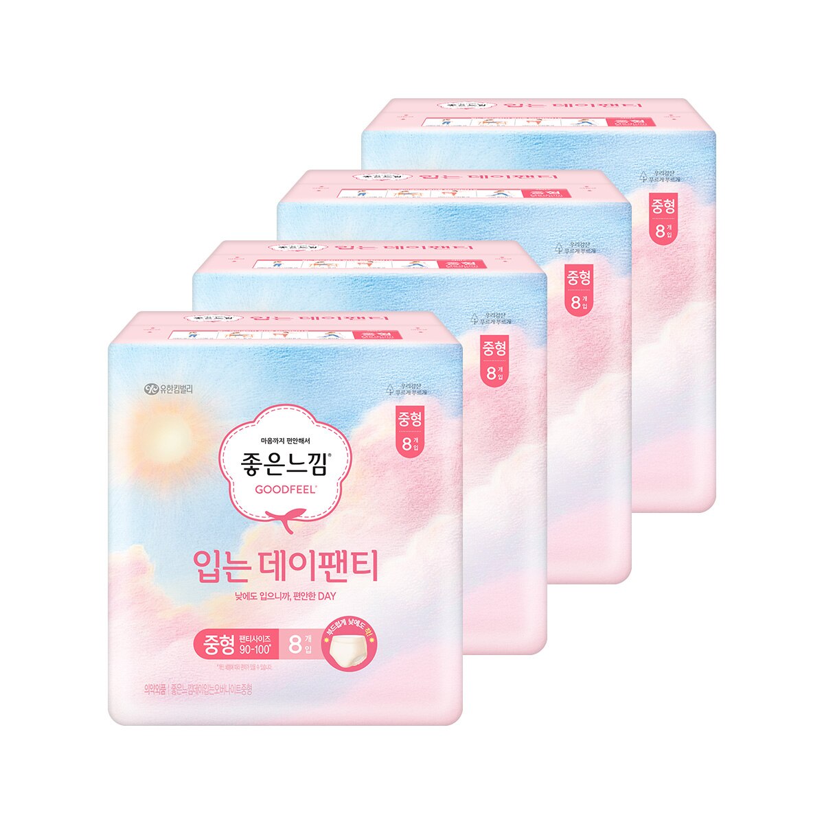 좋은느낌 입는데이팬티 중형 또는 대형 8개 x 4팩