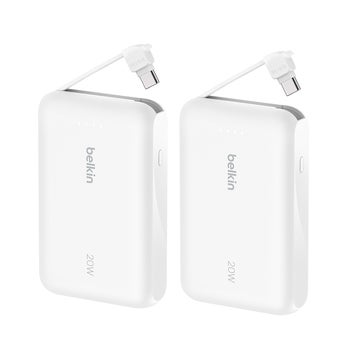 벨킨 USB-C 케이블 일체형 20W 10000mAh 보조배터리 2PK