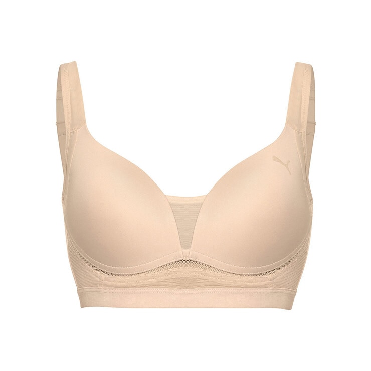 푸마 밴딩 메쉬로고 브라 2매 - 라이트베이지/크림, 80A