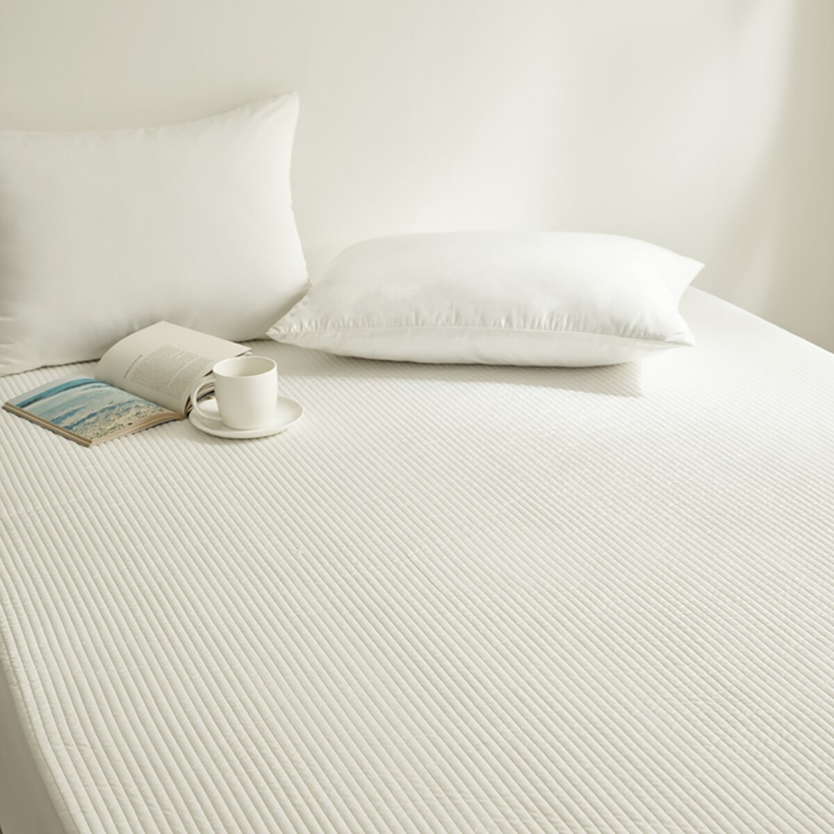 루마인 홈 순면 방수 매트리스 커버 - 퀸, 아이보리