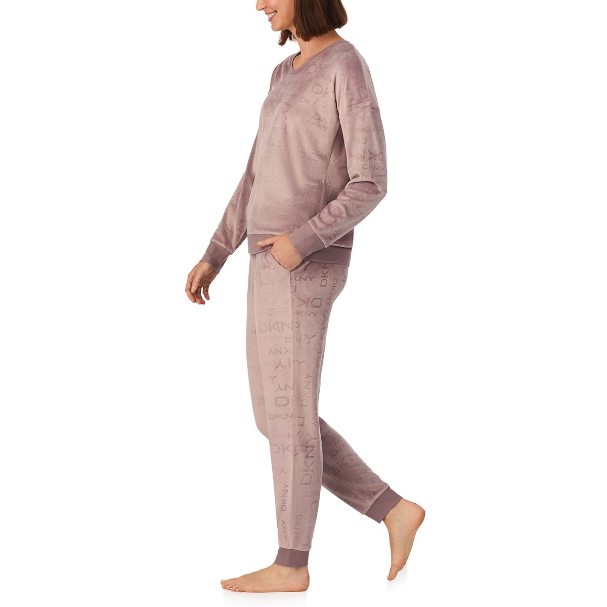 DKNY 여성 플러시 라운지 상하의 세트 - 토프 DKNY 여성 플러시 라운지 상하의 세트 - 토프