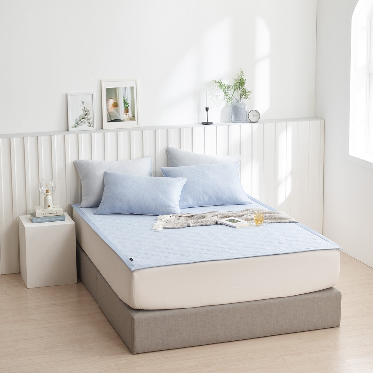 박홍근홈패션 냉감 메쉬패드 - 퀸, 블루