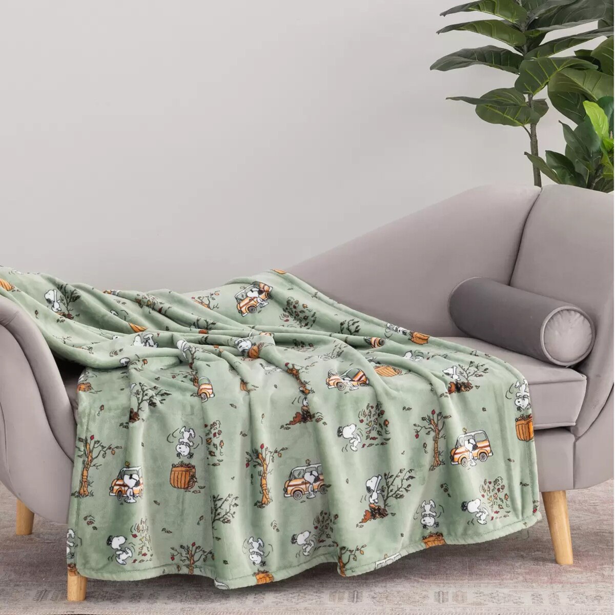 Peanuts 벨벳 담요 152 x 177cm - 세이지