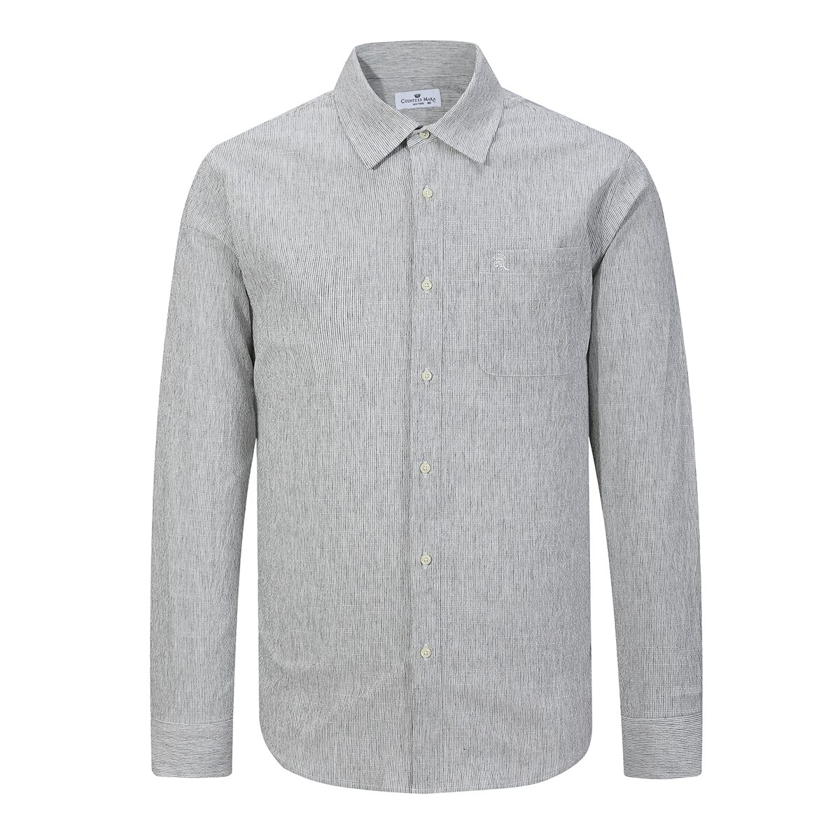 카운테스마라 남성 긴소매 린넨 셔츠 - 그레이