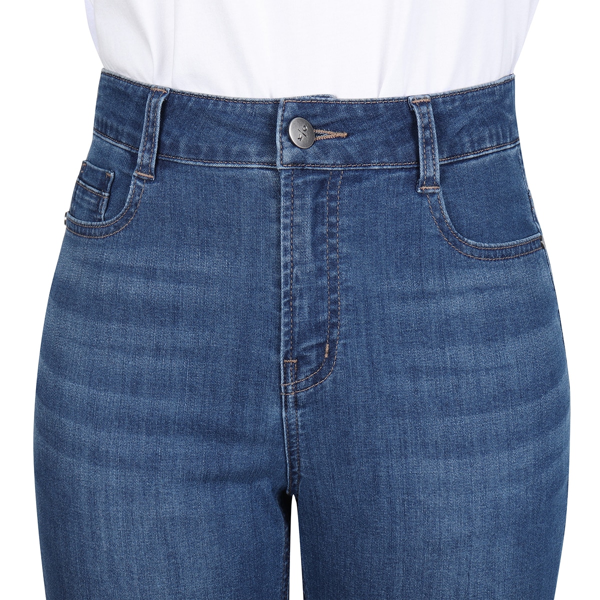 케네스콜 여성 저온스 루즈 스트레이트핏 청바지 - 미디엄 인디고, 70(27)