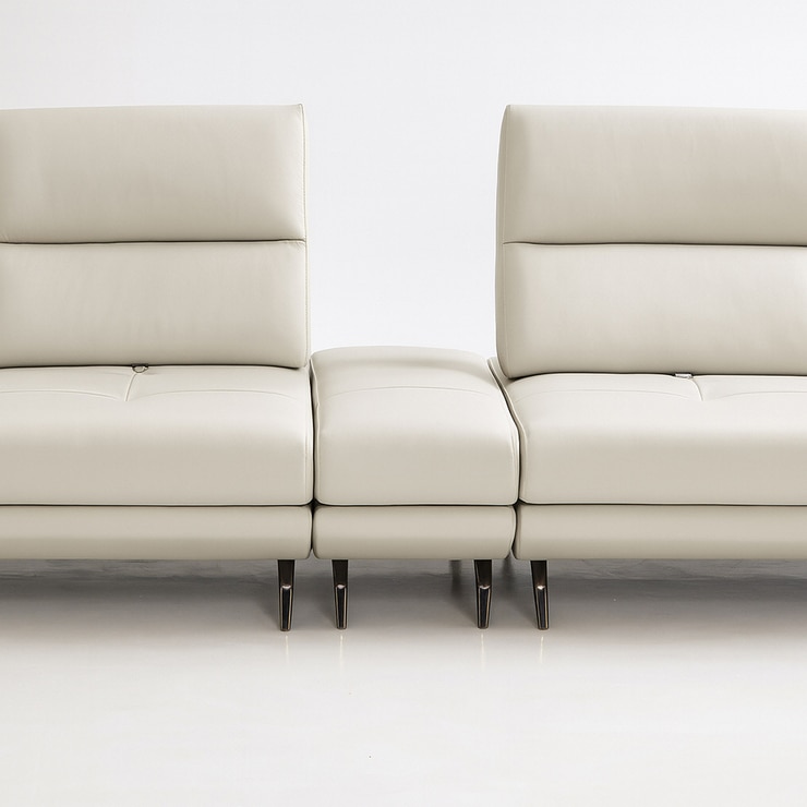 UND 에디션 NA16 통가죽 벤치 스툴 - 크림