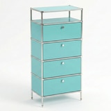 더원 모듈 4단 오픈 서랍장 - 민트
