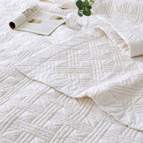 박홍근홈패션 워싱면 양모 스프레드 - 퀸, 화이트