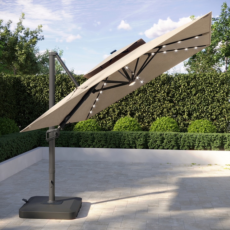 앳레저 LED 캔틸레버 우산 지름 3.0m,페블