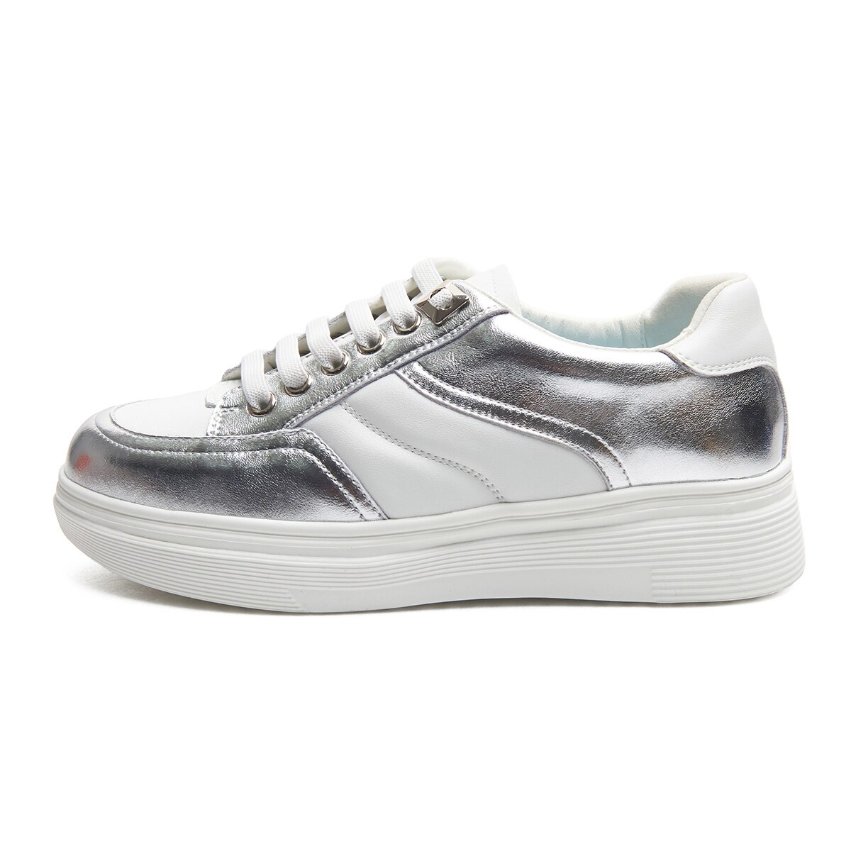 엘리자베스스튜어트 레더 라인 스니커즈 - 실버, 245mm