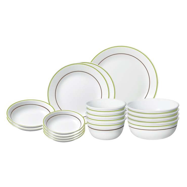 Corelle Double Ring Matcha Dinnerware Set 17P 683737