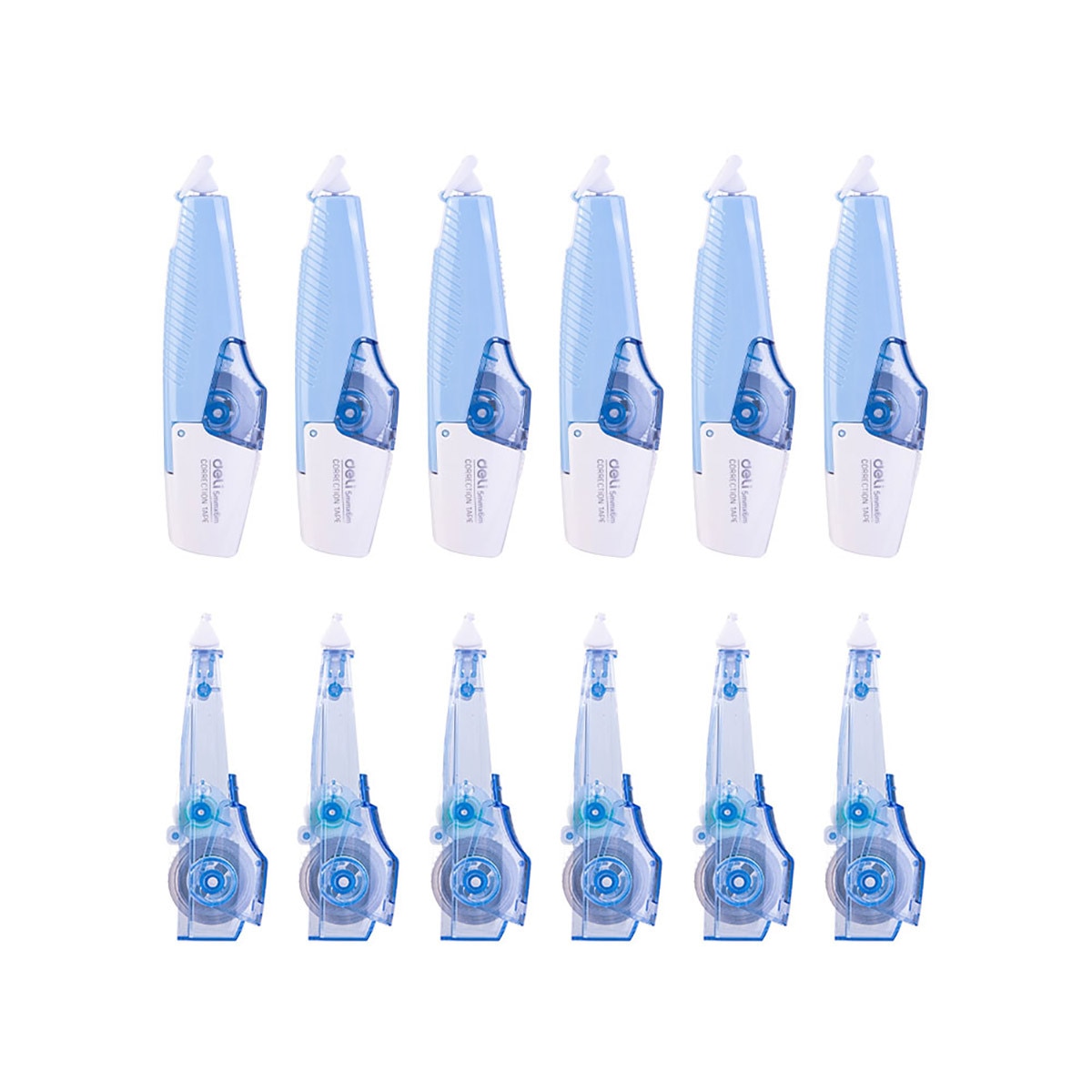 델리 펜타입 수정테이프 세트 6+6개입 - 마카롱 블루