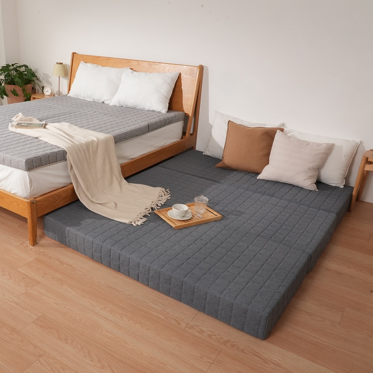 라이즈루첸 3단 접이식 매트리스 15cm - 슈퍼싱글, 스모키 차콜