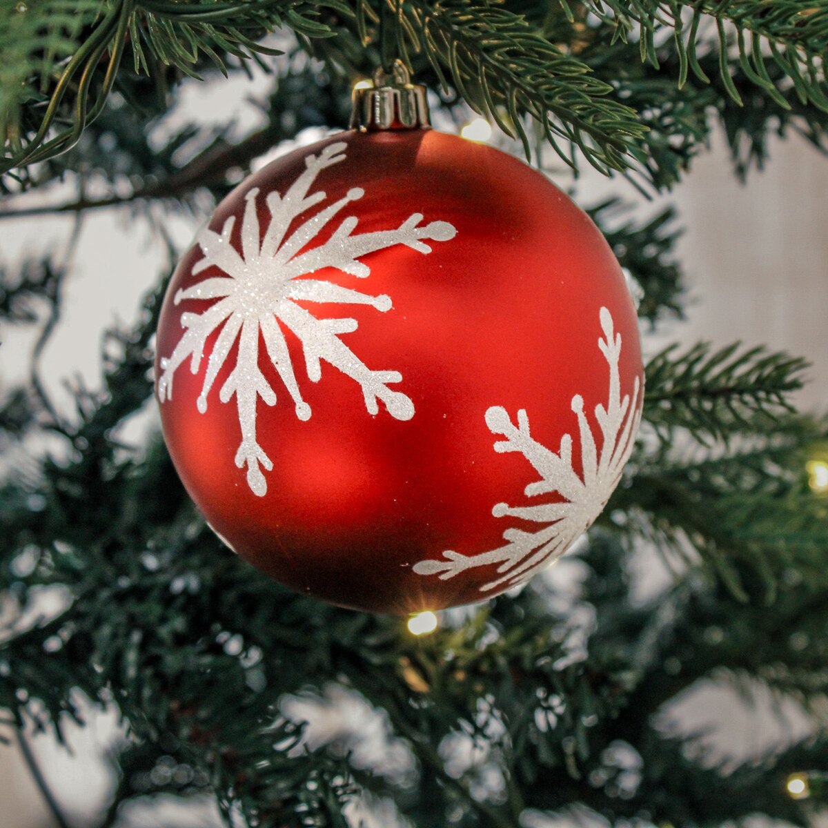 크리스마스 100mm 오너먼트 장식 18개 세트 - 레드/그린