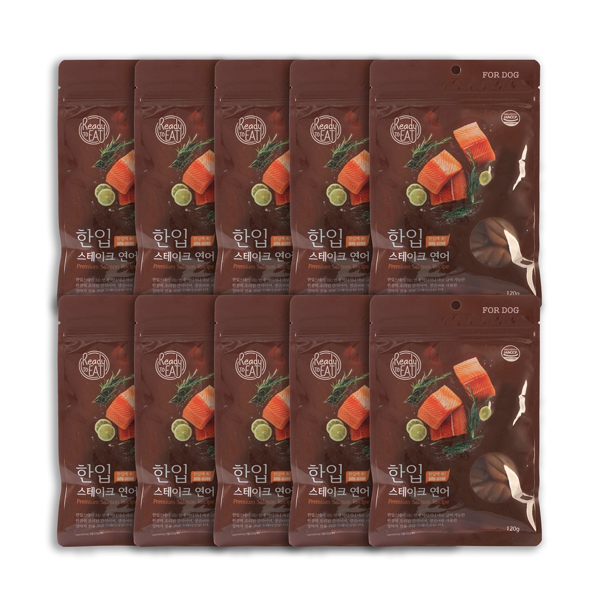 애견용 한입 스테이크 120g x 10 - 연어