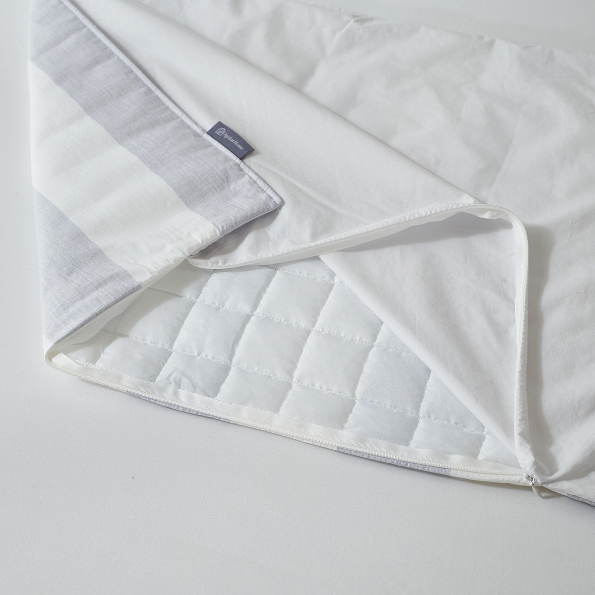 April At Home 60수 고밀도면 차렵이불 베개세트-퀸, 그레이