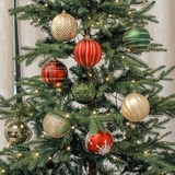 크리스마스 100mm 오너먼트 장식 18개 세트 - 레드/그린