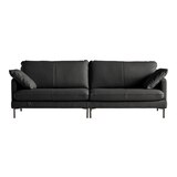 다우닝 코지 전체 천연가죽 소파 3.5인 - 블랙