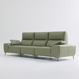 UND NA17 전체 천연 이태리 슈렁큰통가죽 4 인 소파 - 올리브그린