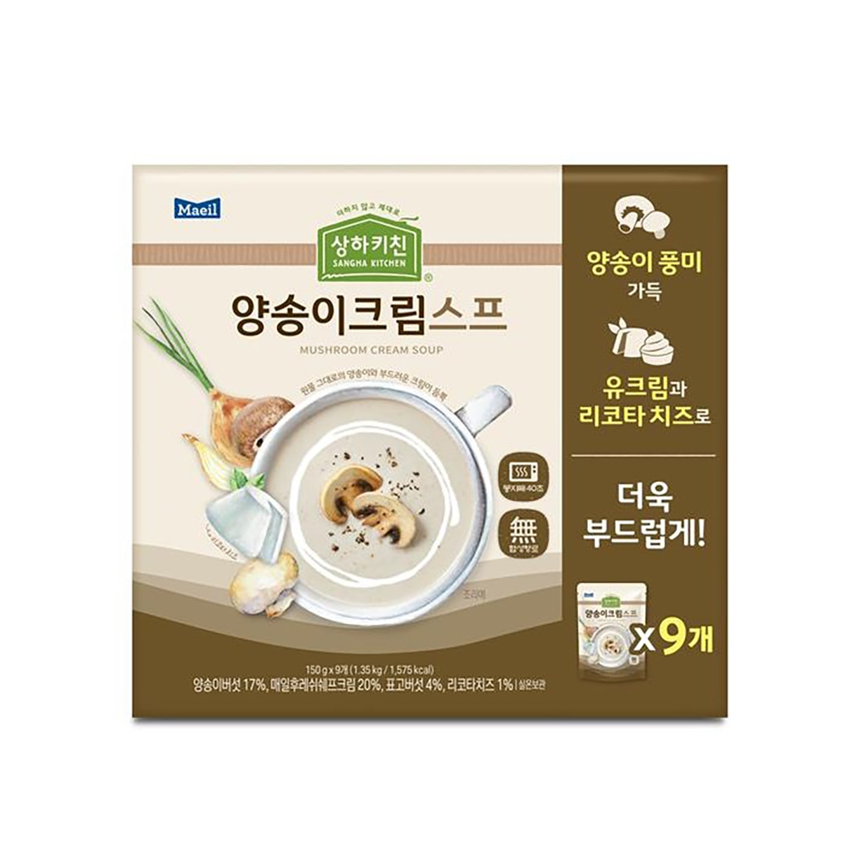 상하키친 양송이 크림 스프 150g x 9 x 288
