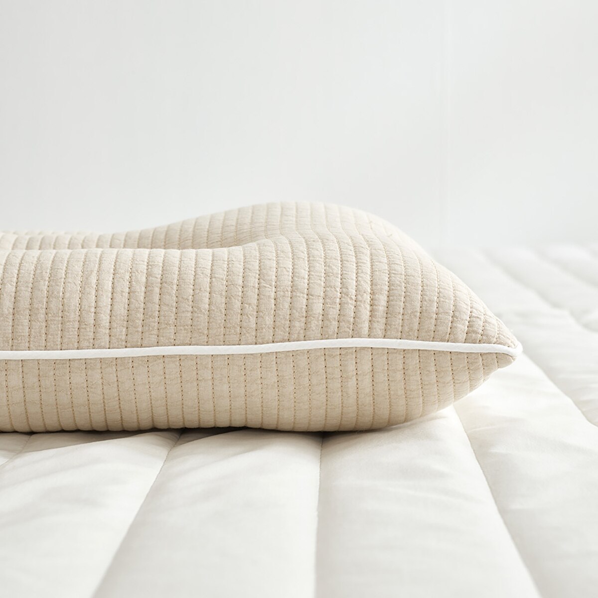 루마인 홈 순면 낮잠 경추 베개 2P - 베이지