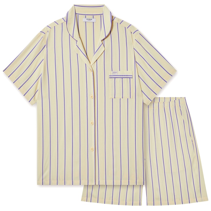 게스 여성 레이온 파자마 세트 - 옐로우