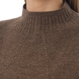 Visit In NY Women's Wool 100% Half-neck Sweater - Brown