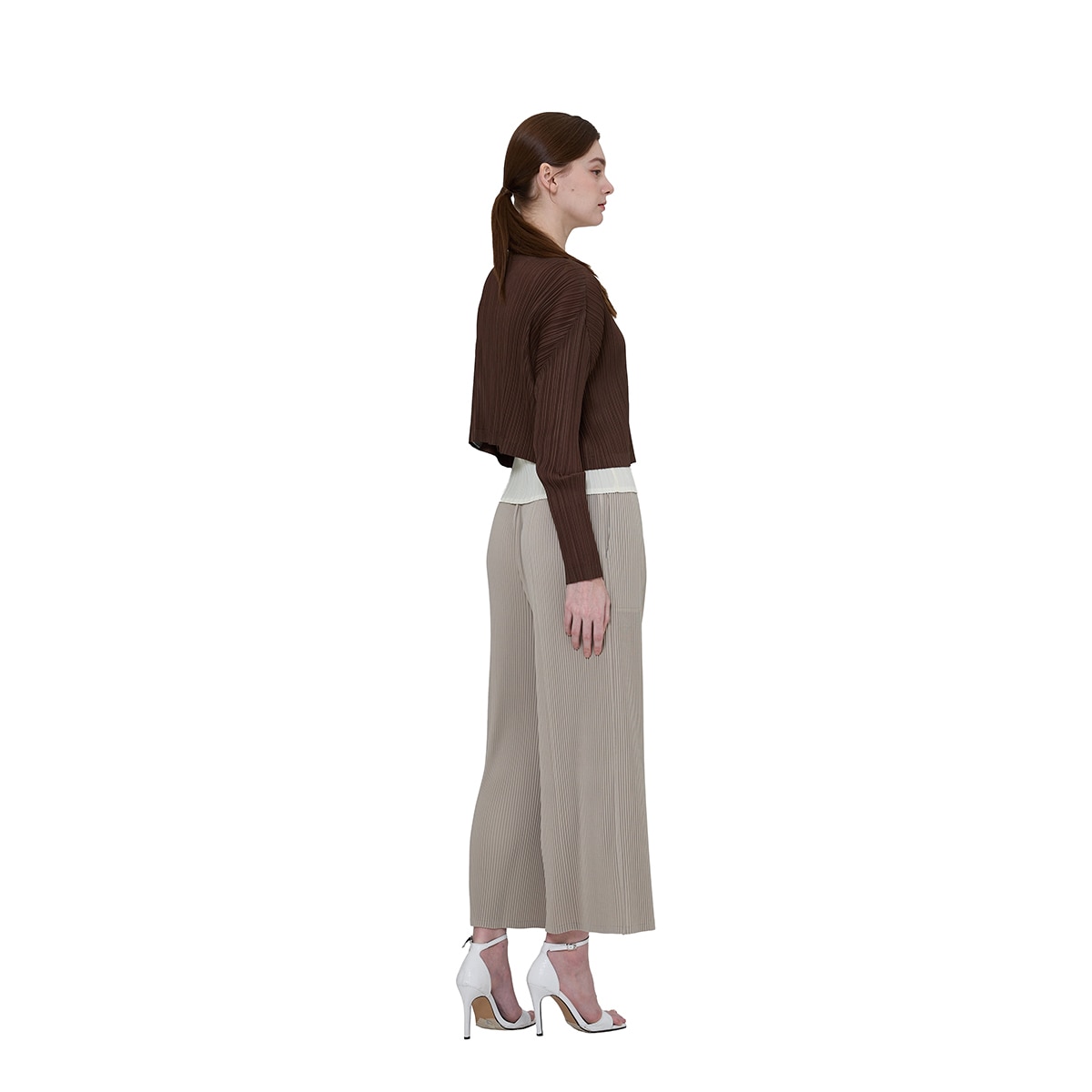 요이츠 여성 핀턱 팬츠- 베이지