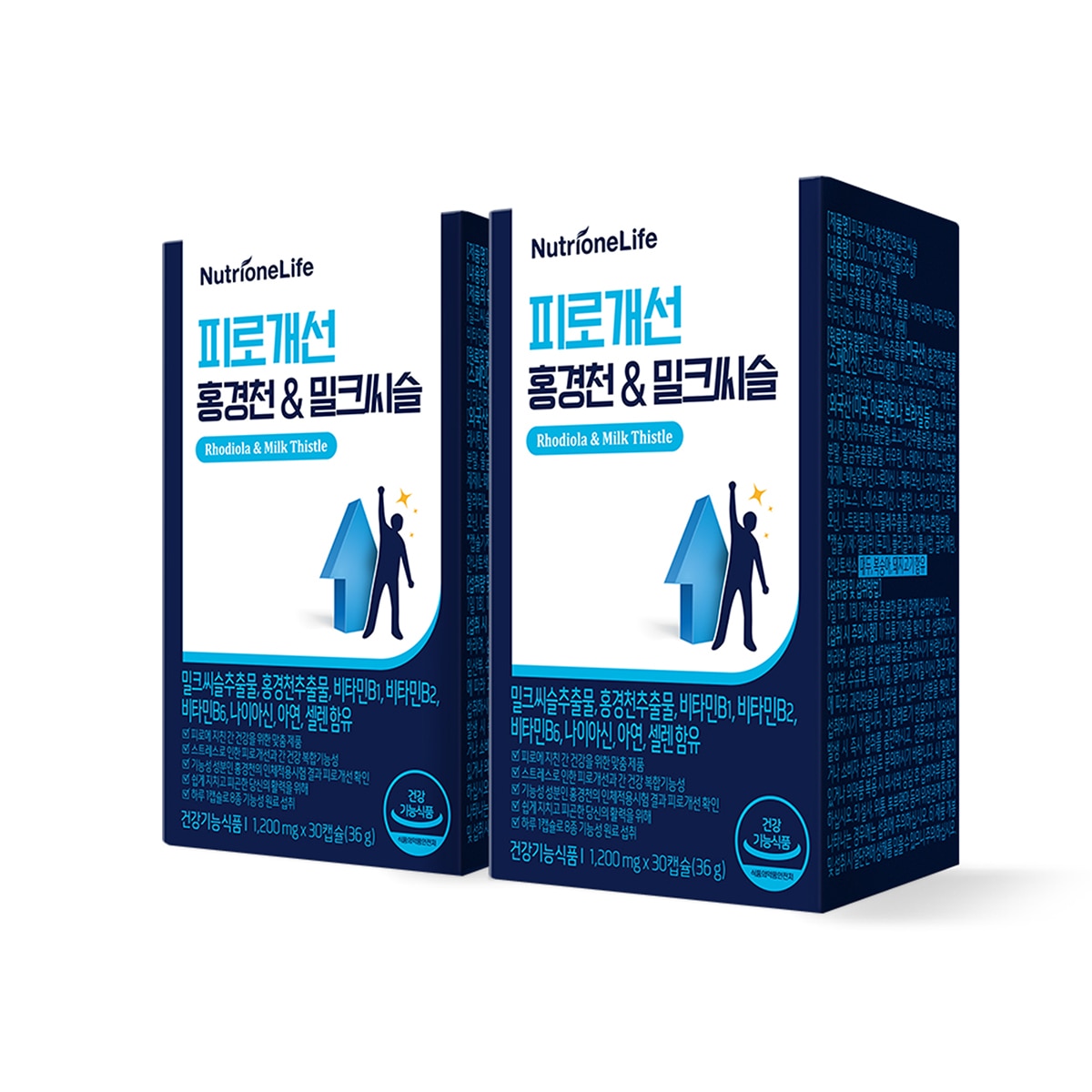 뉴트리원피로개선홍경천&밀크씨슬 1,200mg x 30캡슐x2