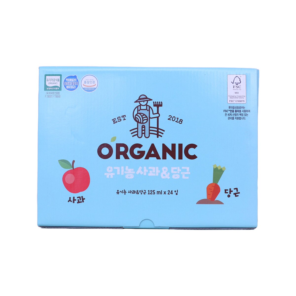 O'RGANIC 사과&당근 주스 125ml X 24