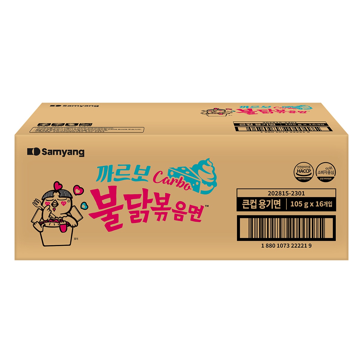 삼양 까르보 불닭볶음면 큰 컵 105g x 16 삼양 까르보 불닭볶음면 큰 컵 105g x 16
