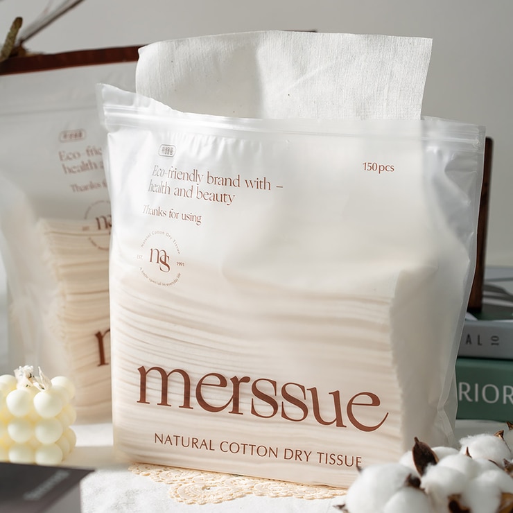 Merssue Natural Cotton Dry Tissue 150ct x 5 675081